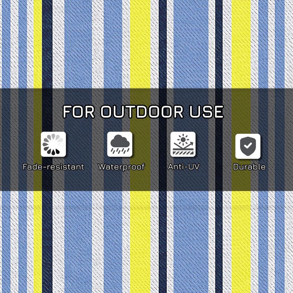 Reversible Outdoor Rug for RV Camping Beach, Plastic Straw Mat, 121 x 182 cm - anydaydirect