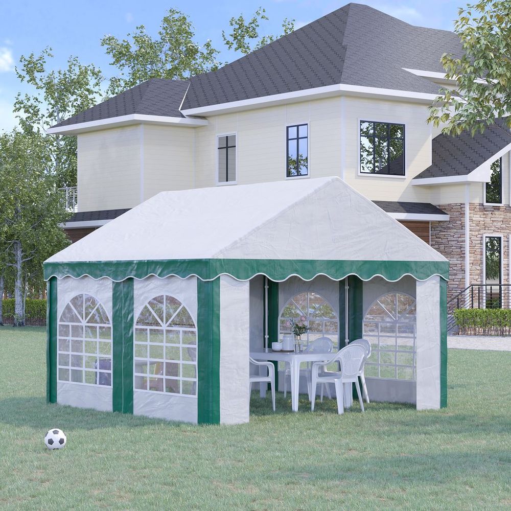 4 x 4m Marquee Gazebo, Party Tent with Double Doors for Wedding and Events - anydaydirect