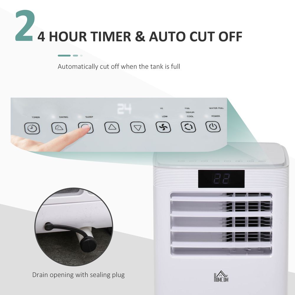 8000BTU Portable Air Conditioner 4 Modes LED Display Timer Home Office HOMCOM - anydaydirect