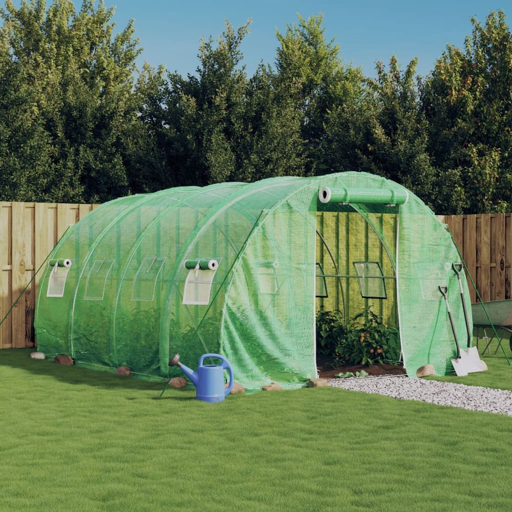 vidaXL Greenhouse with Steel Frame Green 12 m² 4x3x2 m - anydaydirect