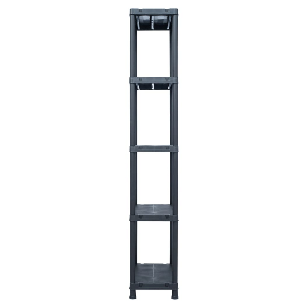 Storage Shelf Racks 2 pcs Black 125 kg 60x30x180 cm Plastic - anydaydirect