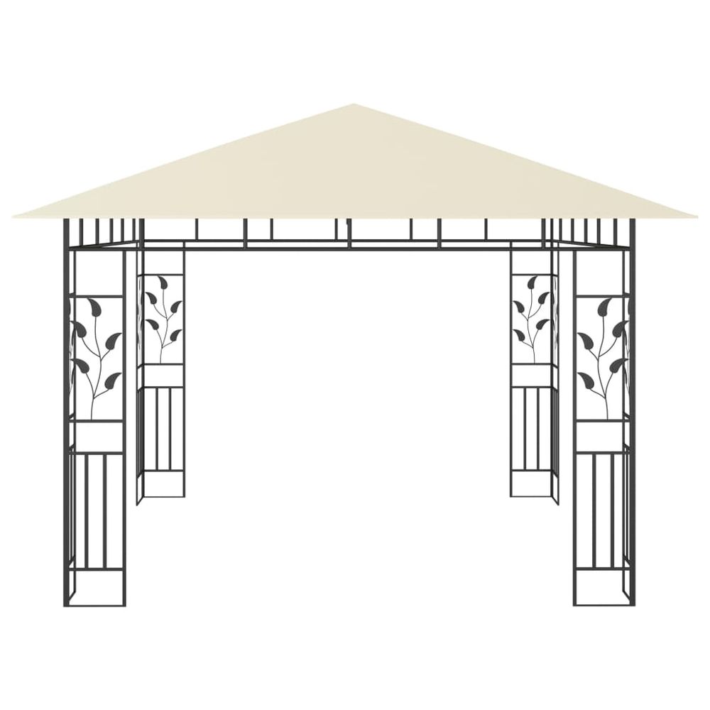 Gazebo with Mosquito Net & LED String Lights Anthracite, Cream & Taupe - anydaydirect