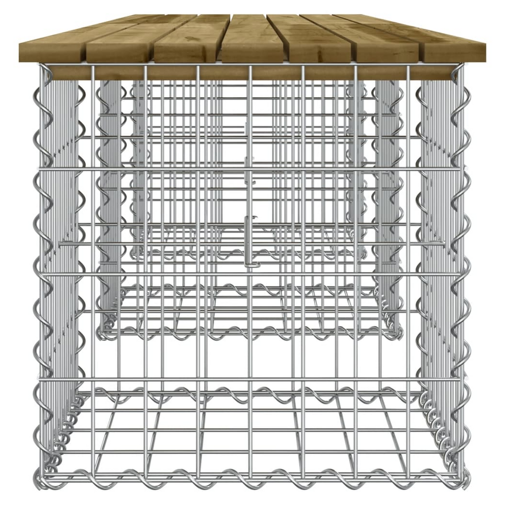 vidaXL Garden Bench Gabion Design 203x44x42 cm Impregnated Wood Pine - anydaydirect