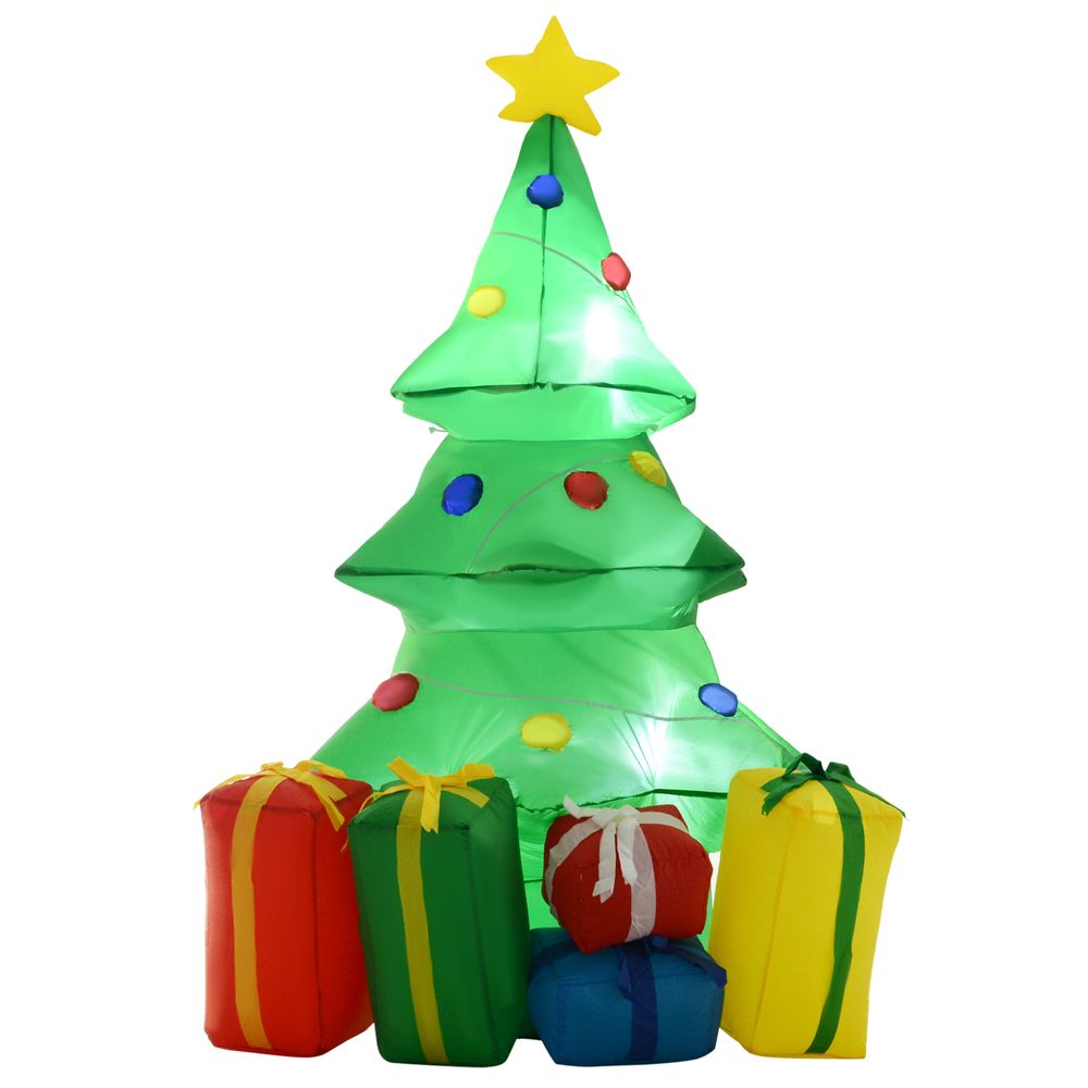 5ft Inflatable Christmas Tree Xmas Air Blown  LED Lawn Yard Outdoor Ornaments - anydaydirect