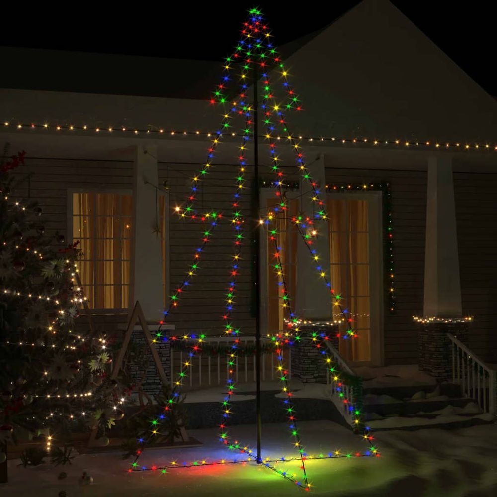 Christmas Cone Tree 160 LEDs Indoor and Outdoor 78x120 cm to 143 x 250cm - anydaydirect