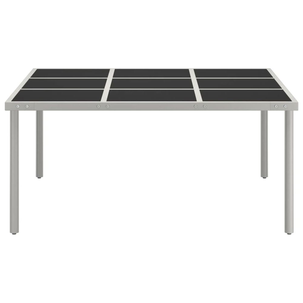 Garden Dining Table 170x170x74.5 cm Glass and Steel - anydaydirect
