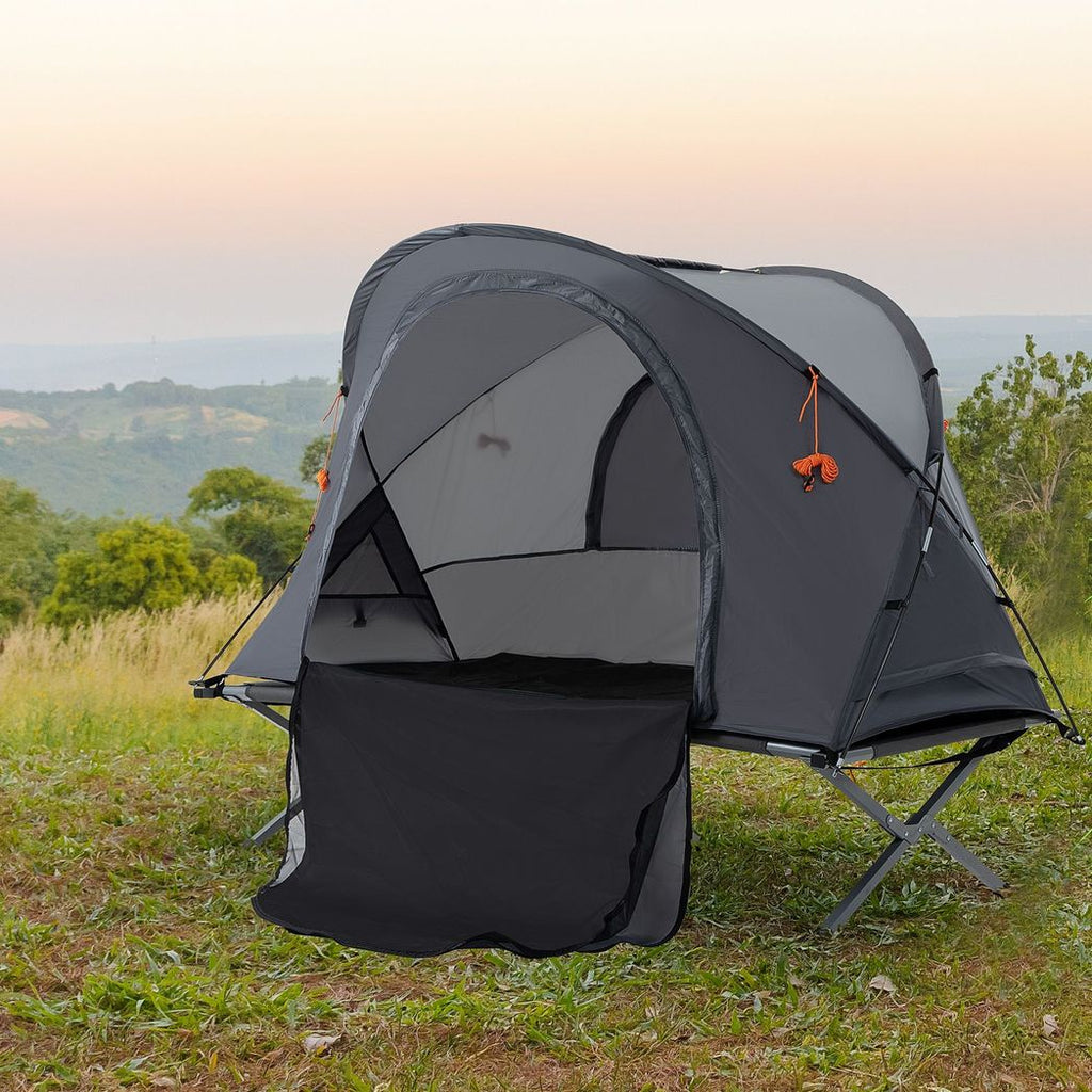 Outsunny 1 Person Camping Tent Cot with Self-Inflating Air Mattress, Carry Bag - anydaydirect