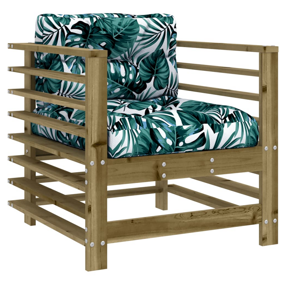 vidaXL Garden Chairs with Cushions 2 pcs Impregnated Wood Pine - anydaydirect