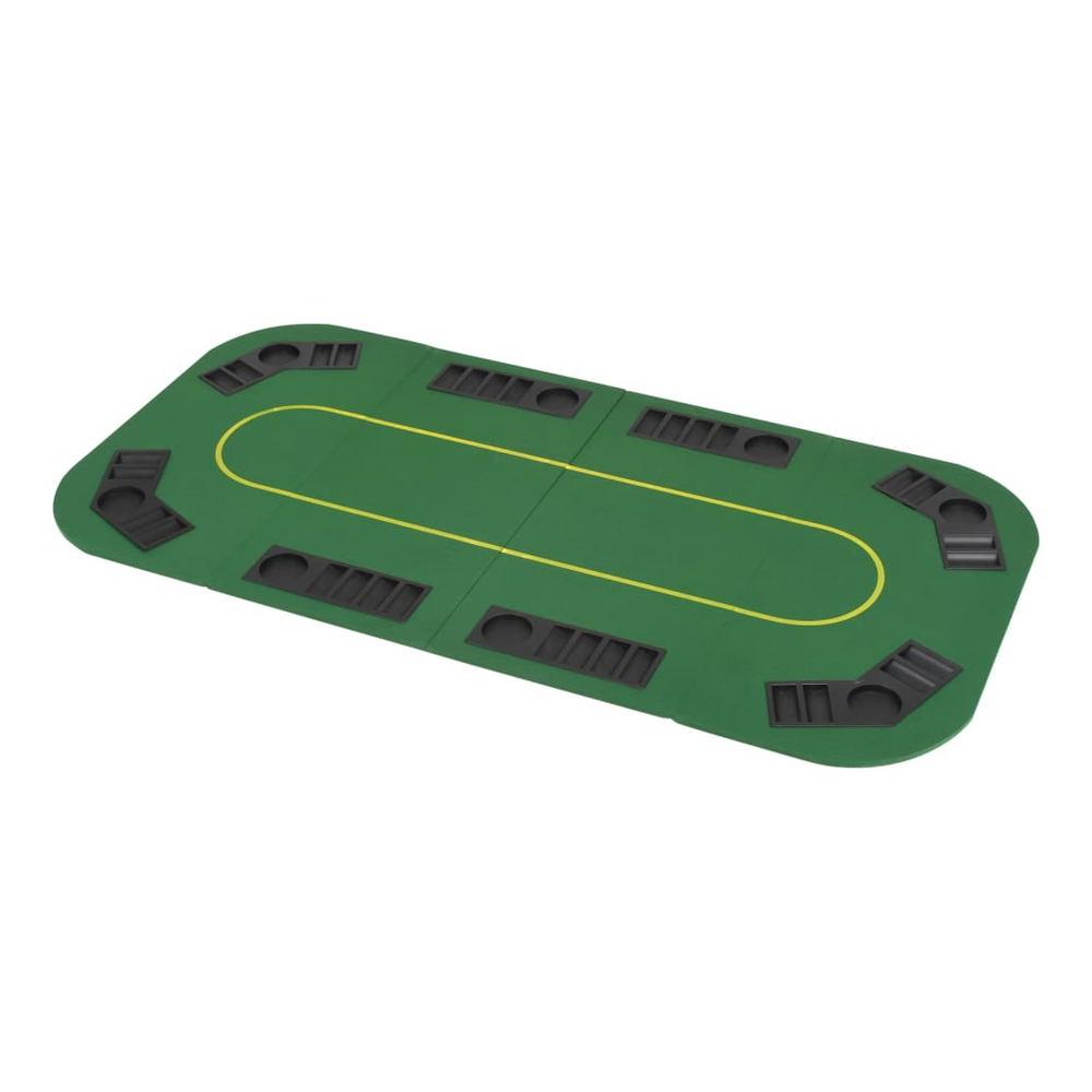 8-Player Folding Poker Tabletop 4 Fold Rectangular Green - anydaydirect