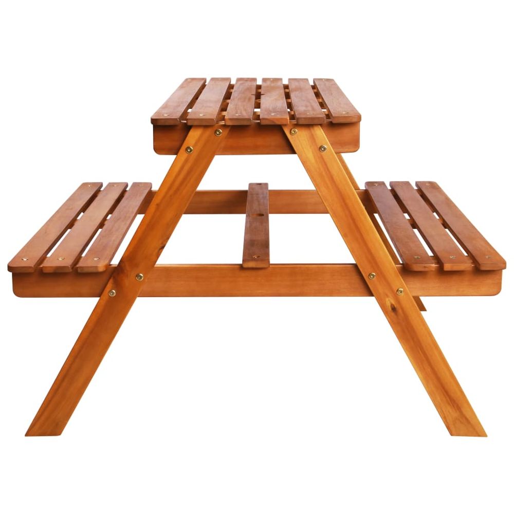 Kids Picnic Table with Parasol 79x90x60 cm Solid Acacia Wood - anydaydirect