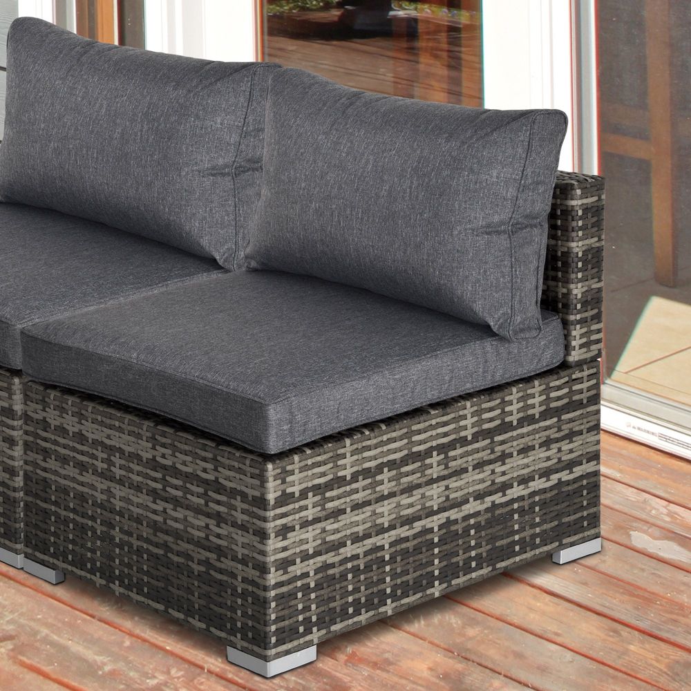 Garden Furniture Rattan Single Sofa with Cushions - anydaydirect