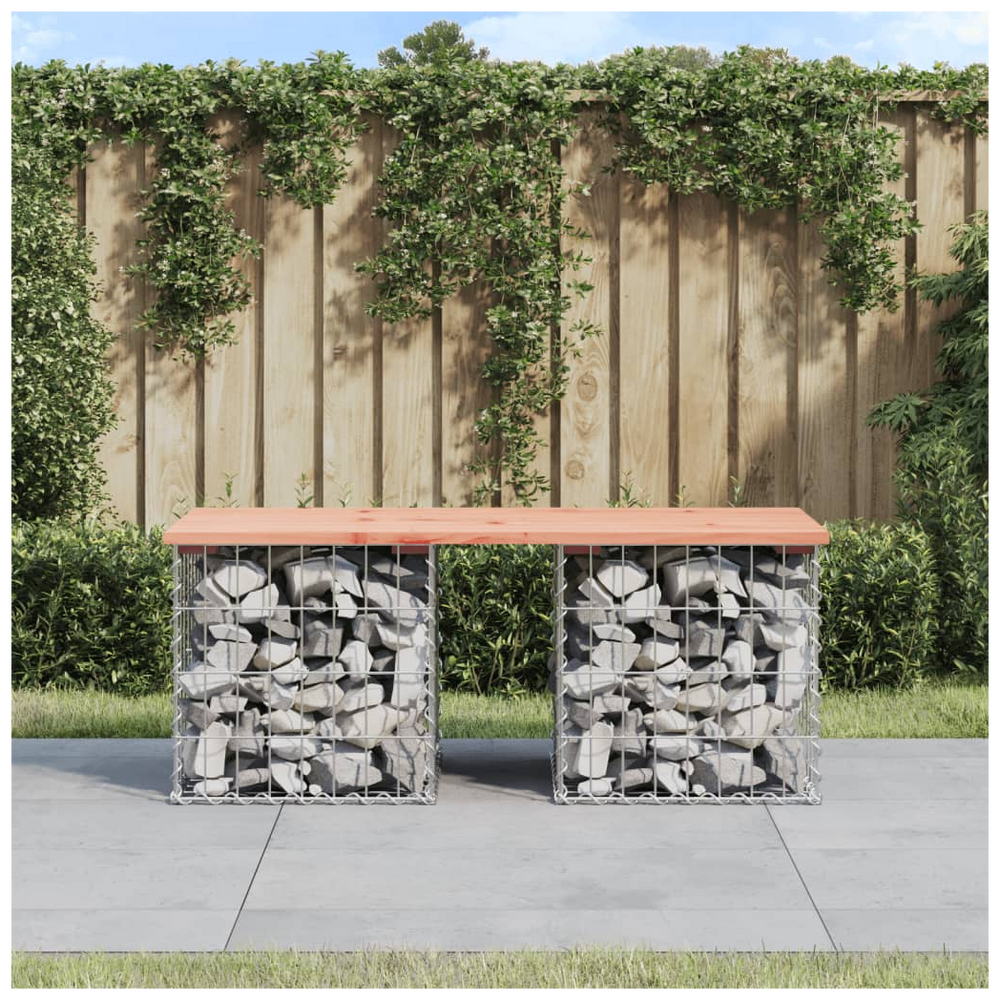 vidaXL Garden Bench Gabion Design 103x44x42 cm Solid Wood Douglas - anydaydirect