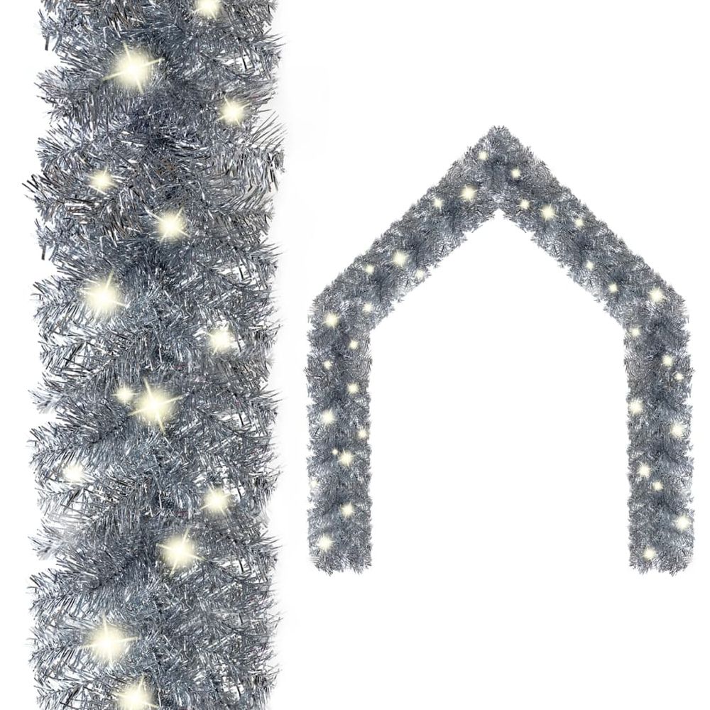 Christmas Garland with LED Lights 5 m Black - anydaydirect