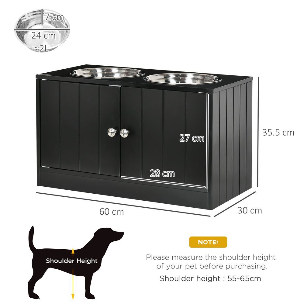 Raised Dog Bowls for Large Dogs Feeding Station Stand, Storage -  Pawhut - anydaydirect