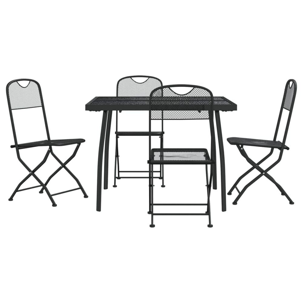 vidaXL 5 Piece Garden Dining Set Anthracite Metal Mesh - anydaydirect