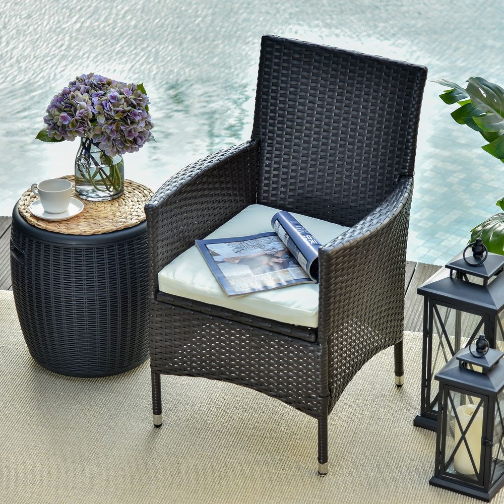 2 PC Rattan Chairs Set-Dark Coffee - anydaydirect