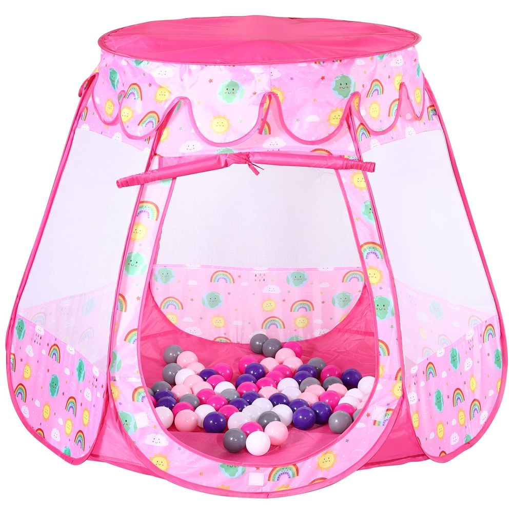 SOKA Playhouse Tent Pop Up Indoor or Outdoor Garden Playhouse Tent with 100 Coloured Balls for Kids Children - anydaydirect