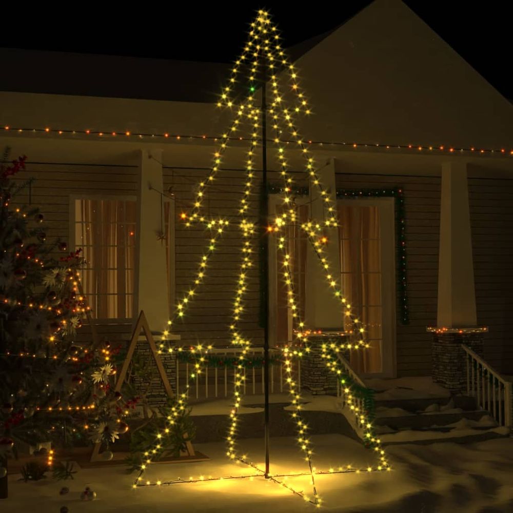 Christmas Cone Tree 160 LEDs Indoor and Outdoor 78x120 cm to 143 x 250cm - anydaydirect