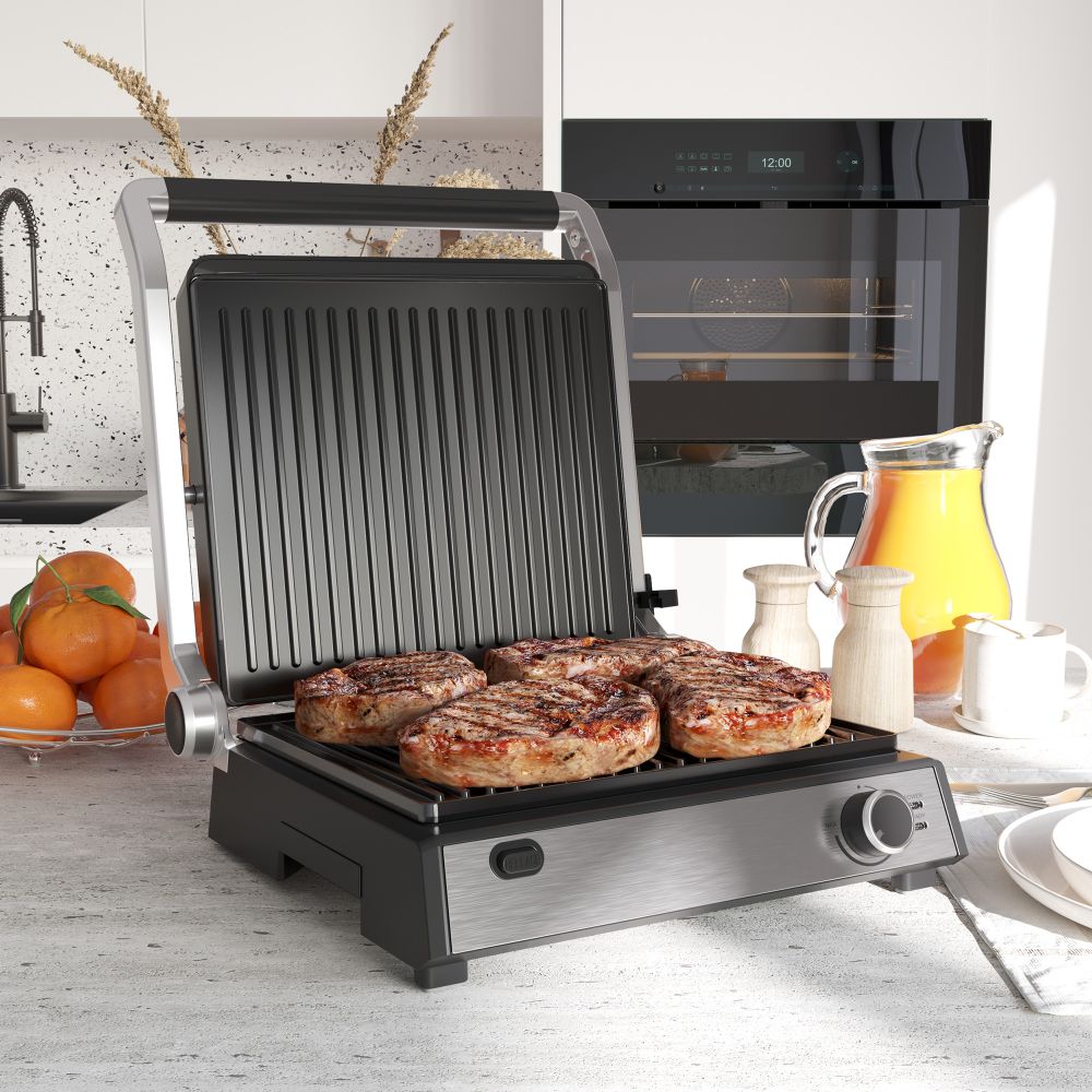 2000W Electric Non-stick Grill  Flat Open, Sandwich Toaster Maker Non-Stick - anydaydirect