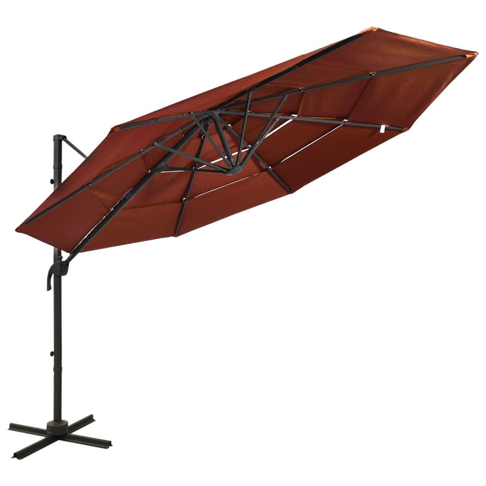 4-Tier Parasol with Aluminium Pole 3x3 m - anydaydirect