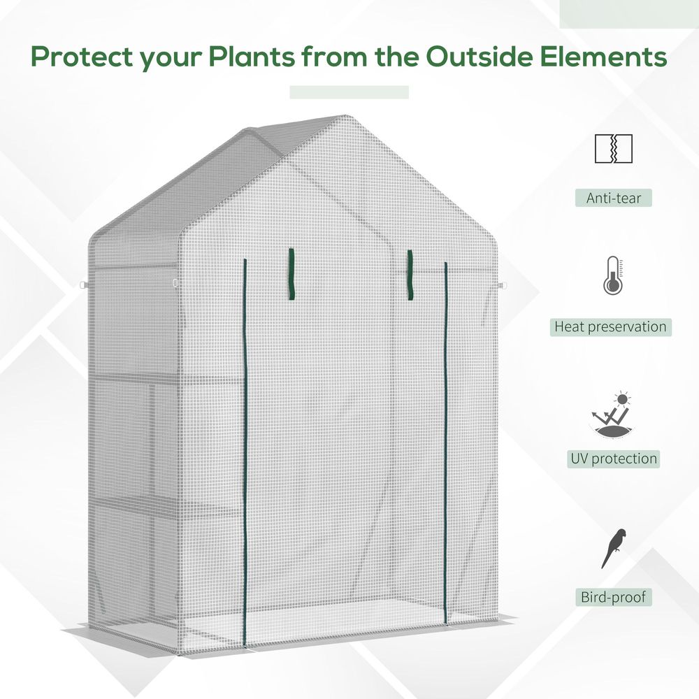 Greenhouse for Outdoor, Portable Gardening Plant Grow House w/ Shelf Outsunny - anydaydirect
