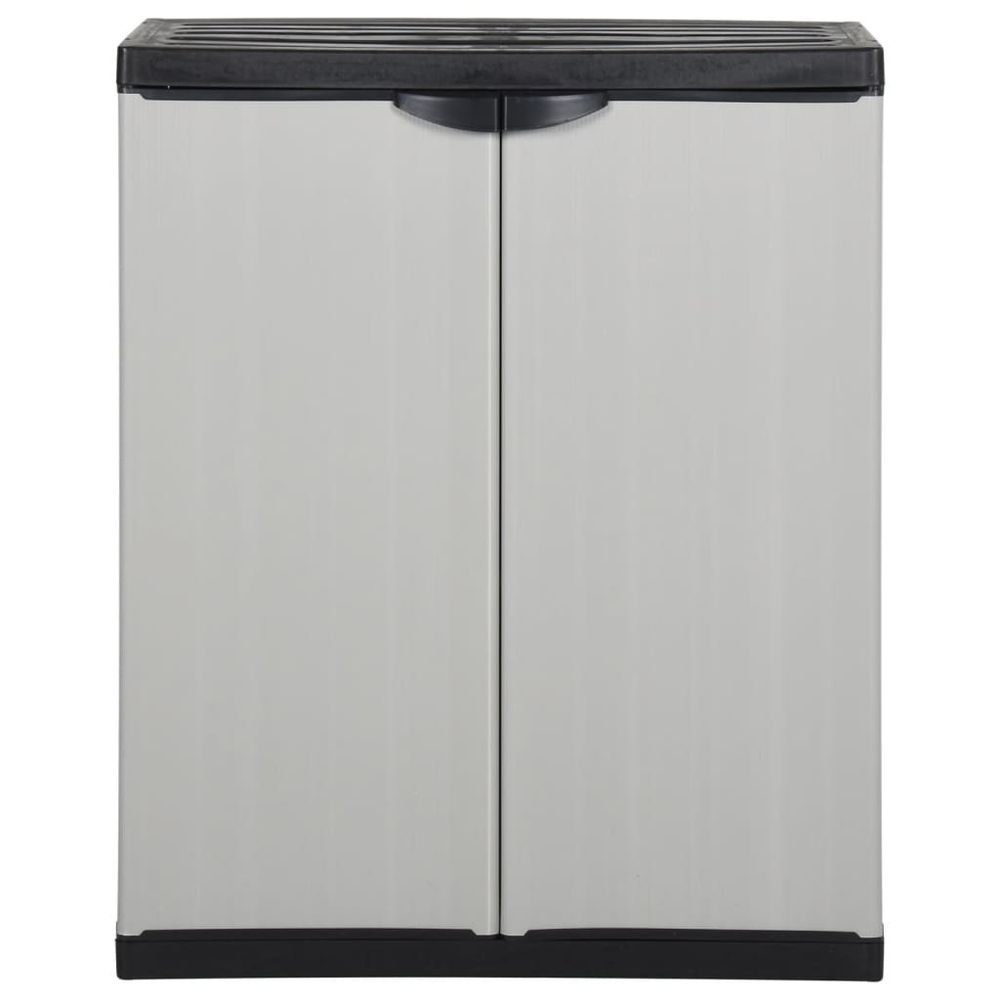 Garden Storage Cabinet with 1 Shelf Grey and Black 68x40x85 cm - anydaydirect