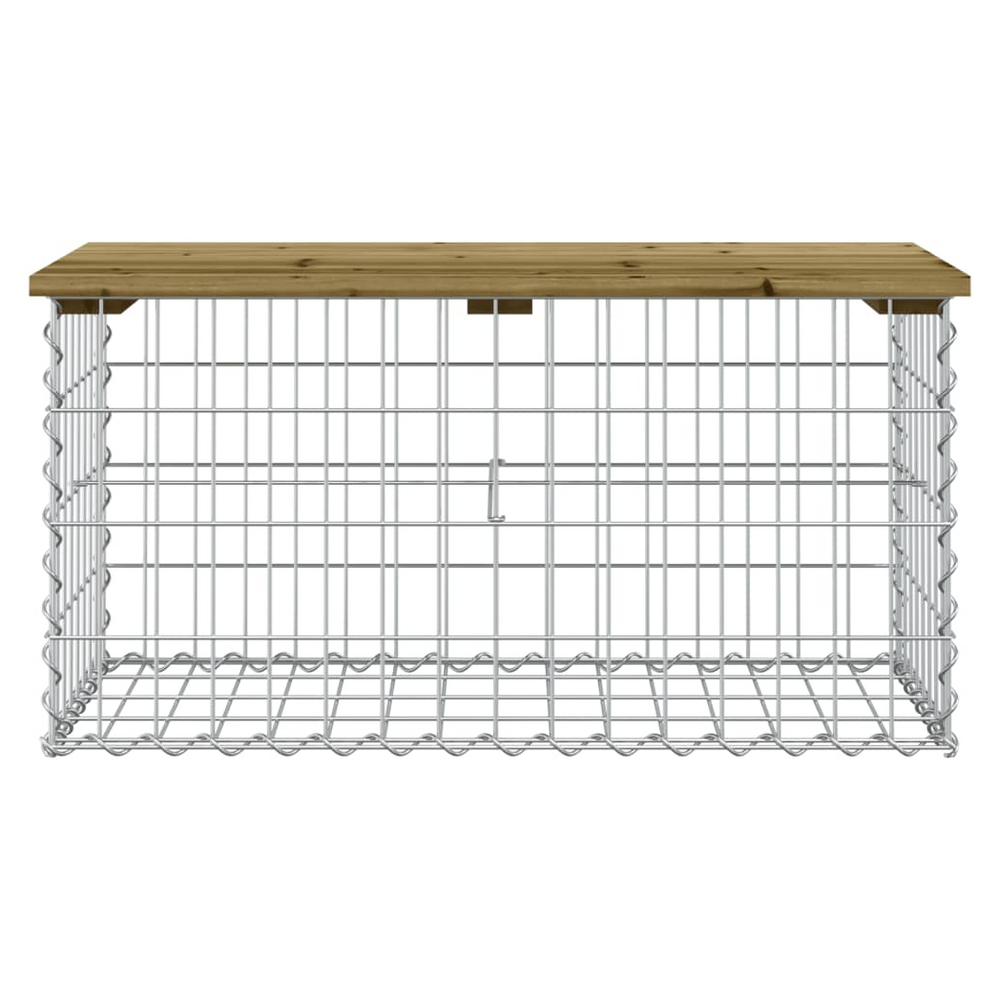 vidaXL Garden Bench Gabion Design 83x44x42 cm Impregnated Wood Pine - anydaydirect