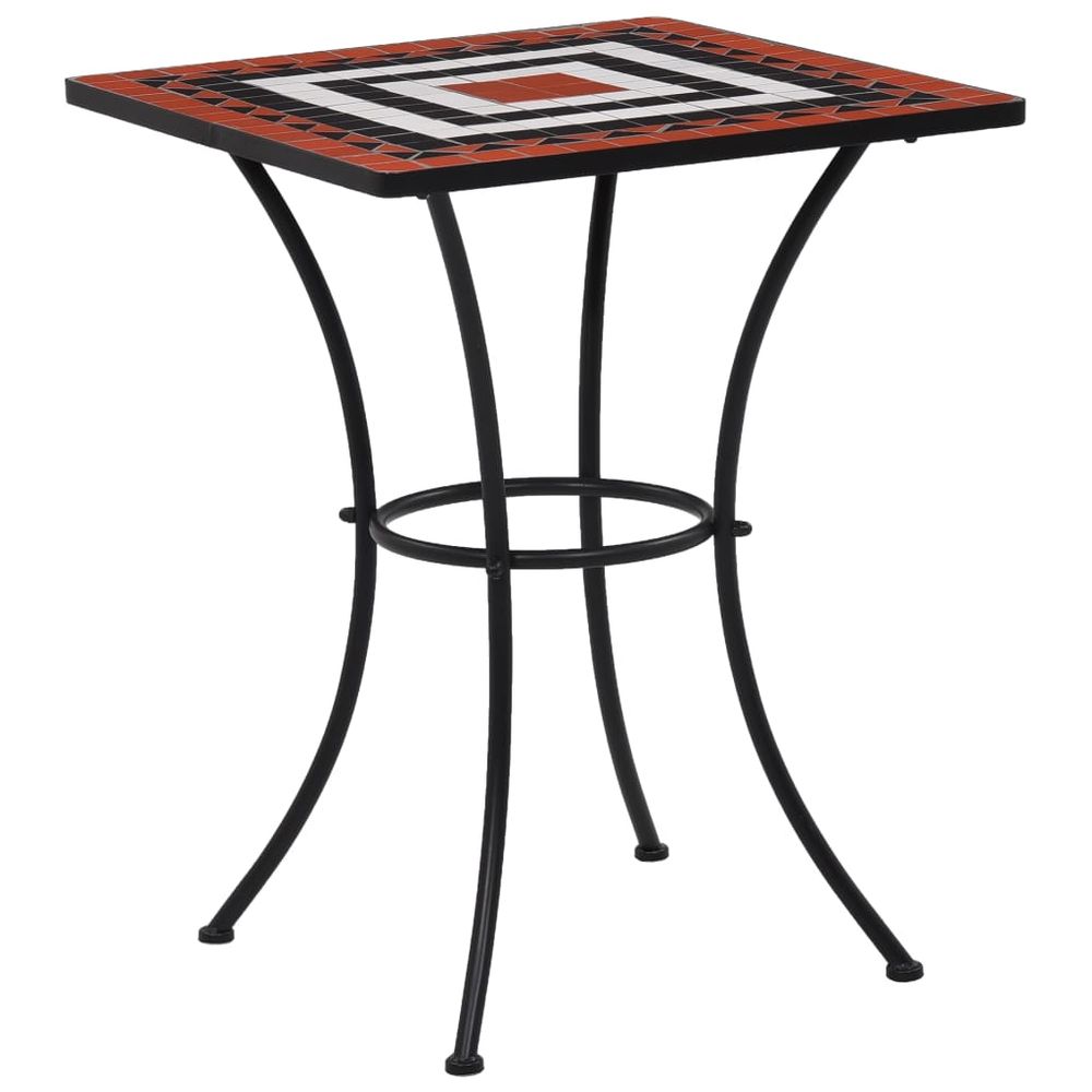 Mosaic Bistro Table Terracotta and White 60 cm Ceramic - anydaydirect