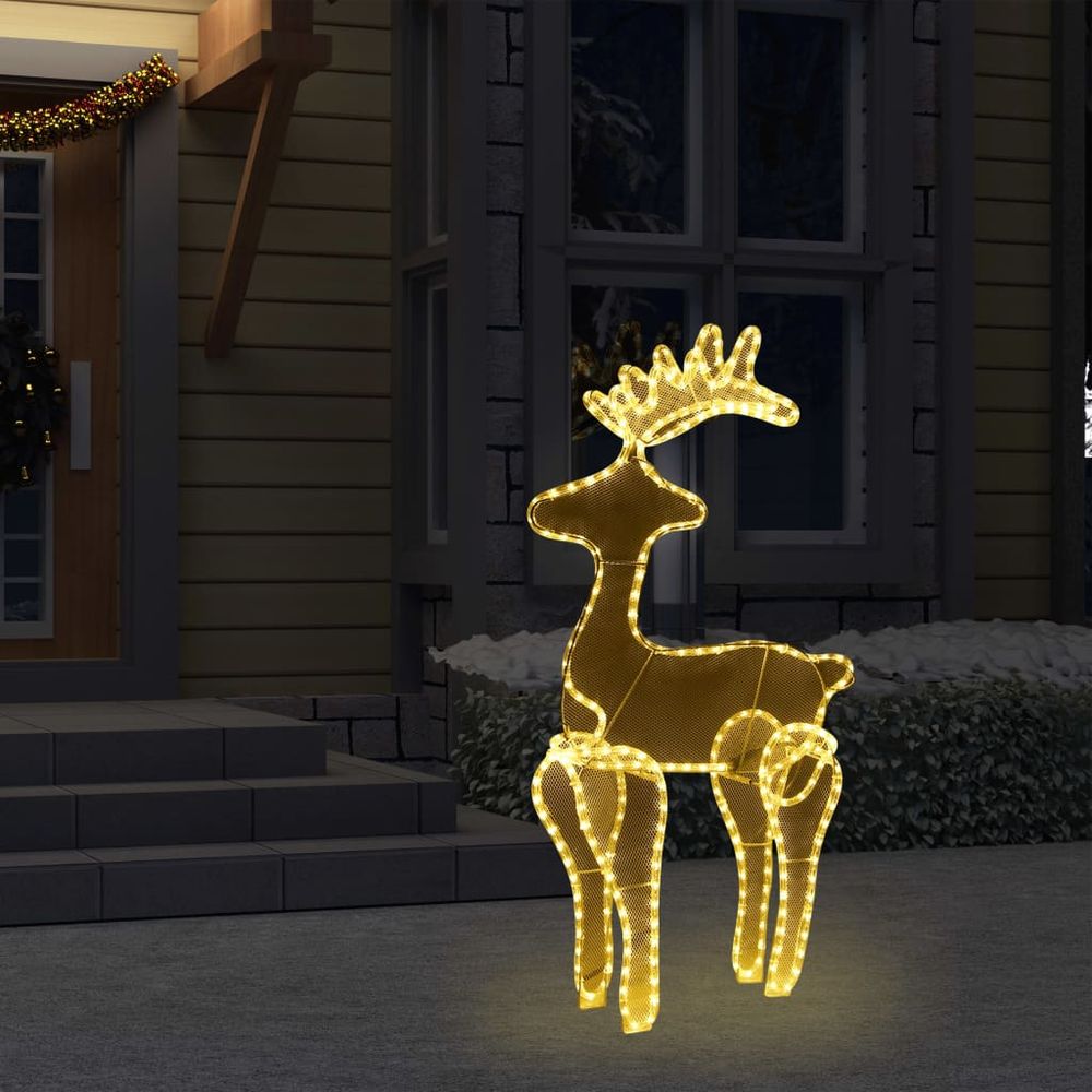 Reindeer Christmas Decoration with Mesh 306 LEDs 60x24x89cm - anydaydirect