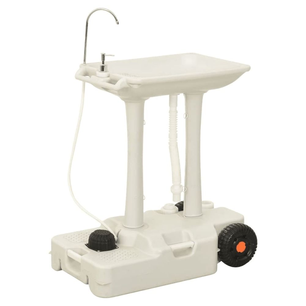 Camping Hand Wash Stand with Wheeled Water Tank Grey - anydaydirect