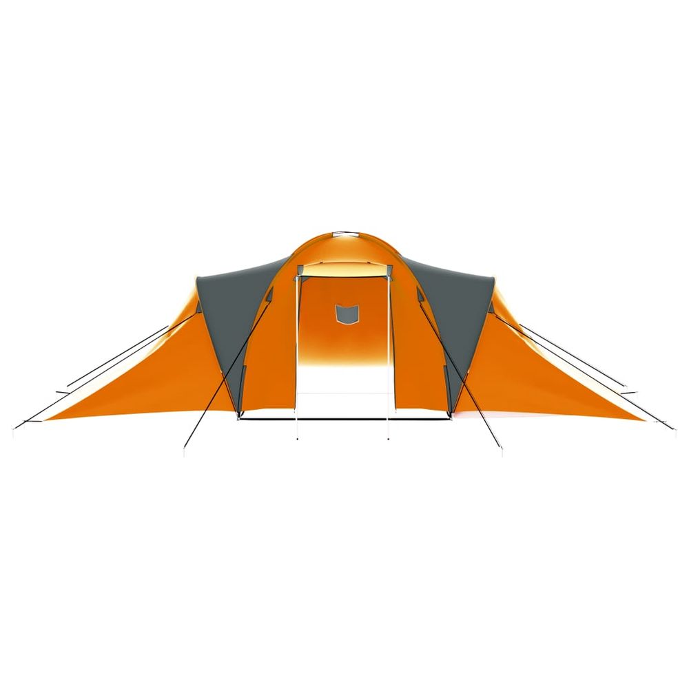 Camping Tent 9 Persons Fabric Grey and Orange - anydaydirect