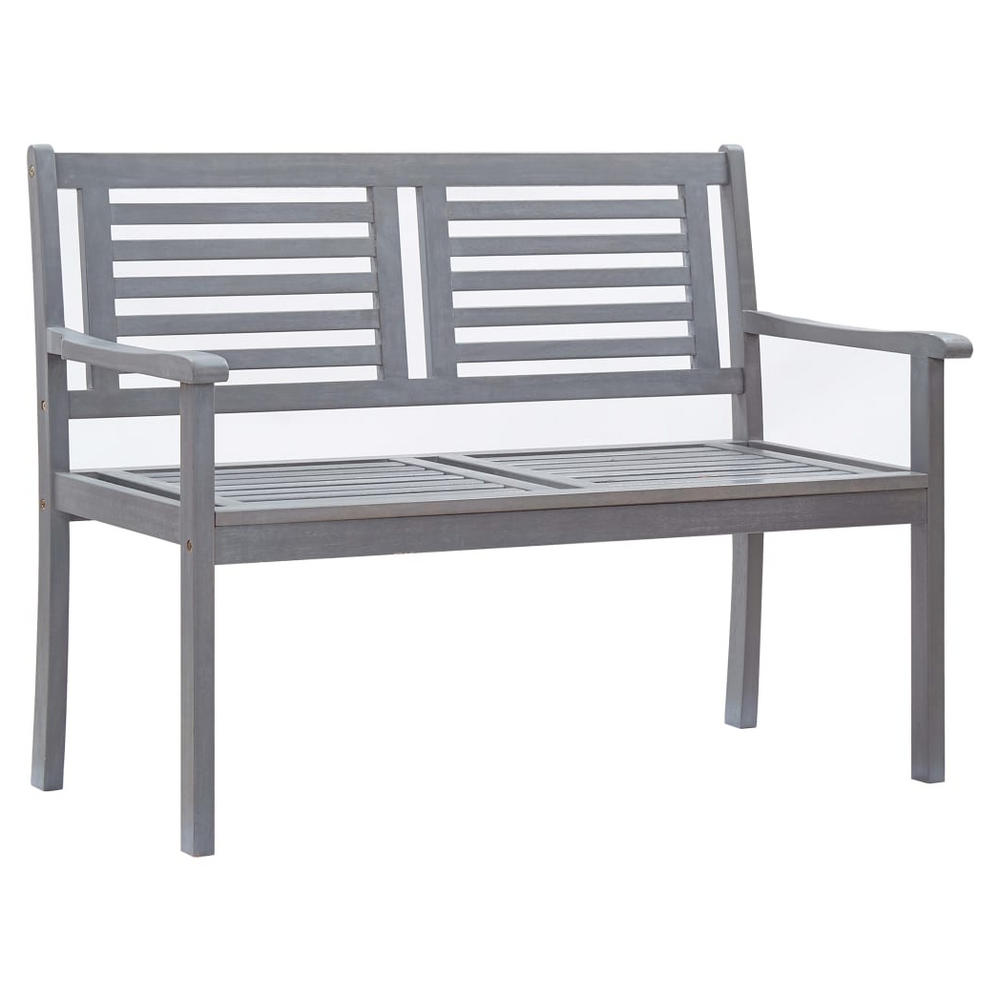 2-Seater Garden Bench 120 cm Grey Solid Eucalyptus Wood - anydaydirect