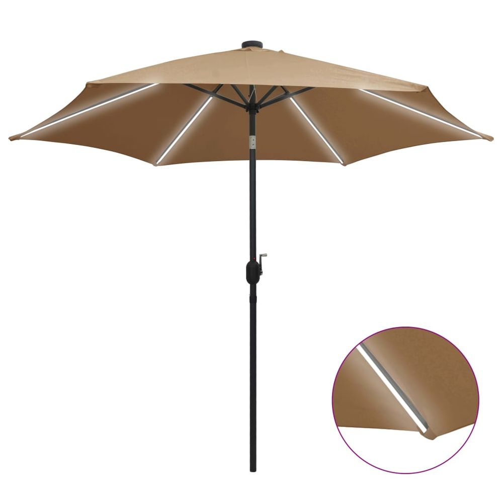 Parasol with LED Lights and Aluminium Pole 300 cm - anydaydirect