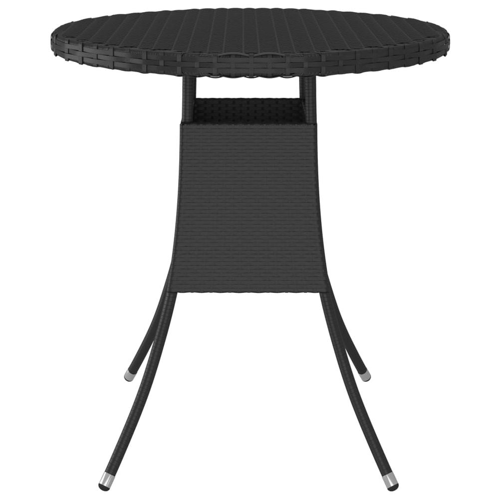 Garden Table Black 70x70x73 cm Poly Rattan - anydaydirect