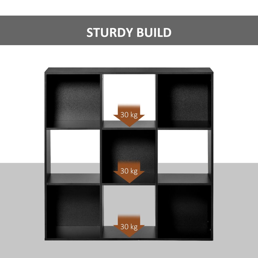 9 Cube Storage Cabinet Bookcase Bookshelf Home Office Shelf, Black - anydaydirect