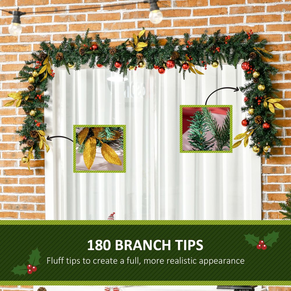 2.7M Artificial Christmas Garland Pine Cones Deco Home Fireplace Doors - anydaydirect