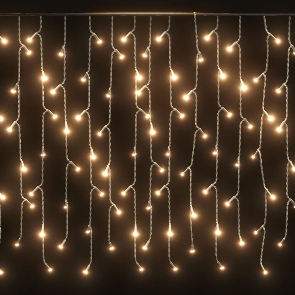 LED Curtain Icicle Lights 10m 400 LED Blue, Colourful, Cold & Warm White 8 Function - anydaydirect