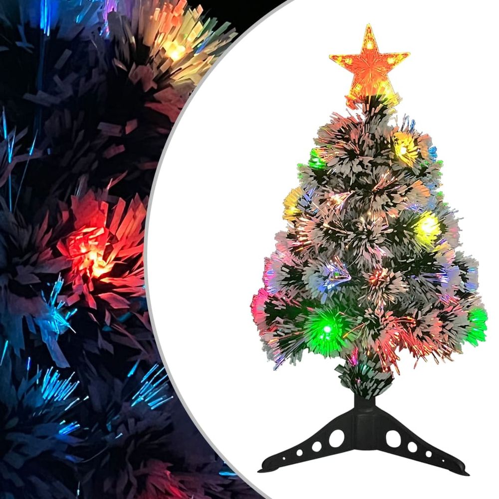 Artificial Christmas Tree with LED White 7 White & Blue 64 cm Fibre Optic - anydaydirect