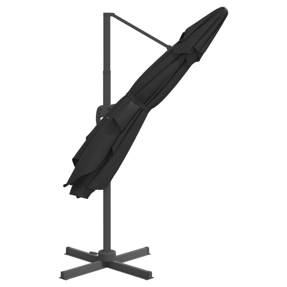 Cantilever Umbrella with Aluminium Pole Black 300x300 cm - anydaydirect