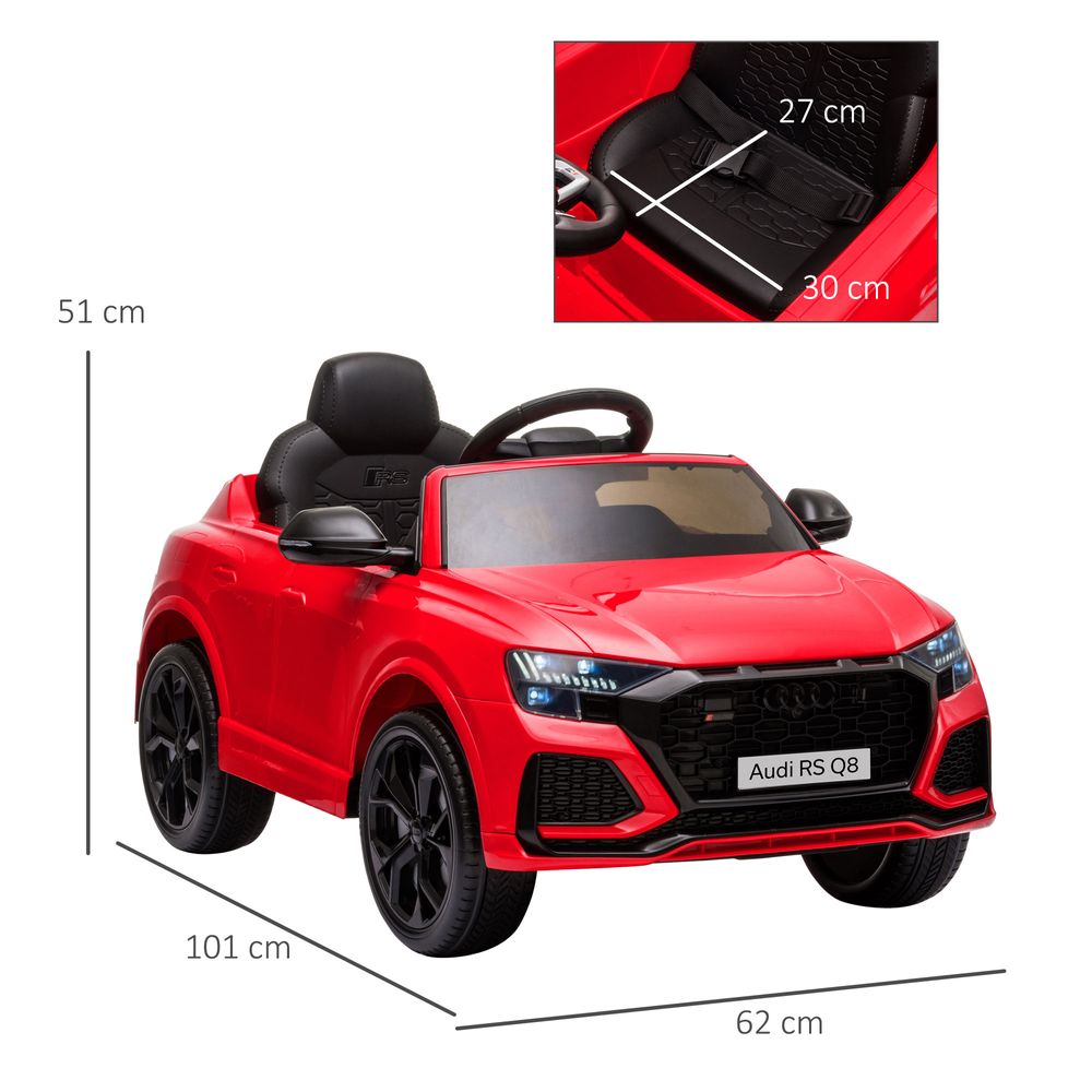 Audi RS Q8 6V Kids Electric Ride On Car Toy w/ Remote Control Red HOMCOM - anydaydirect