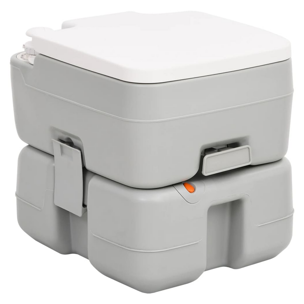 Portable Camping Toilet Grey and White 15+10 L HDPE - anydaydirect