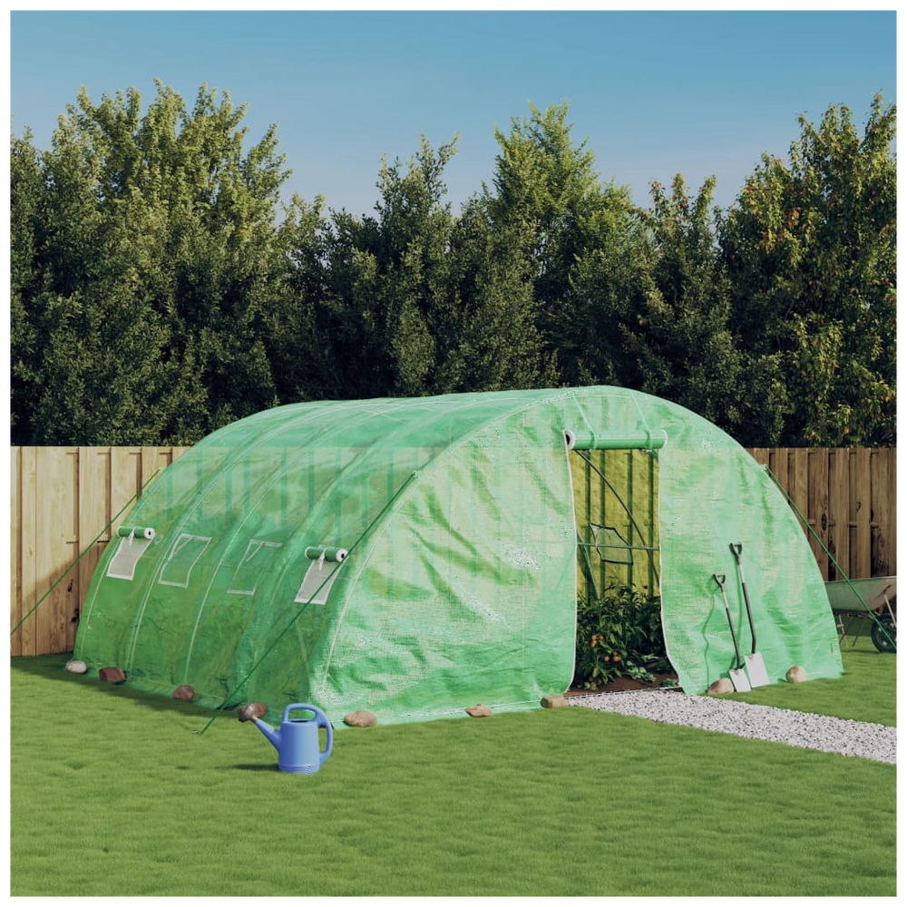 vidaXL Greenhouse with Steel Frame Green 20 m² 5x4x2.3 m - anydaydirect