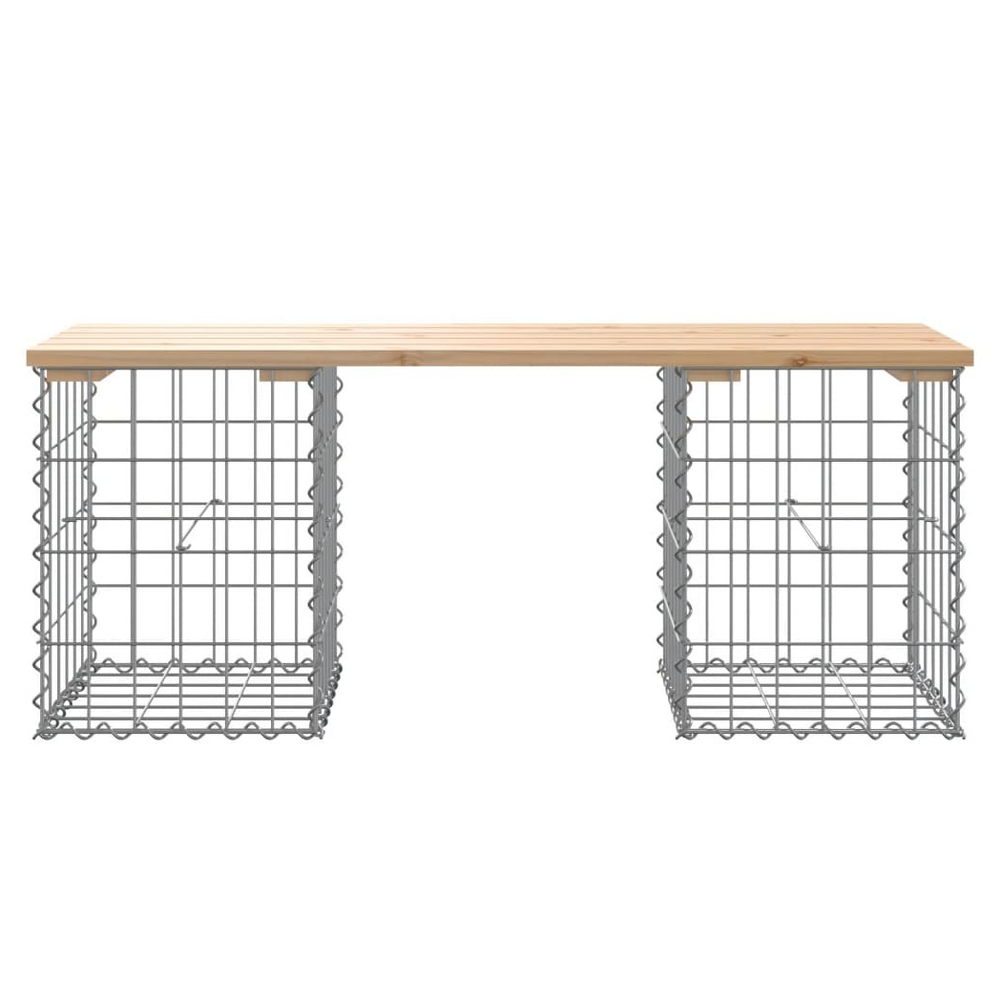 vidaXL Garden Bench Gabion Design 103x31x42 cm Solid Wood Pine - anydaydirect