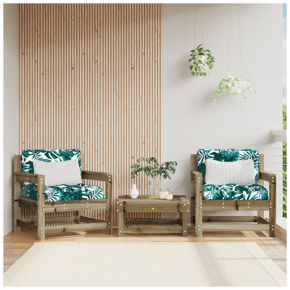 vidaXL Garden Chairs with Cushions 2 pcs Impregnated Wood Pine - anydaydirect