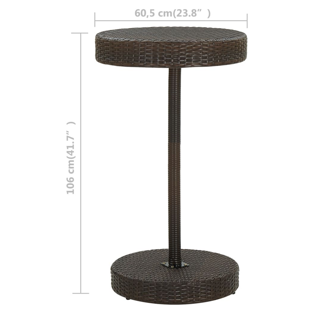 Garden Table Brown 60.5x106 cm Poly Rattan - anydaydirect