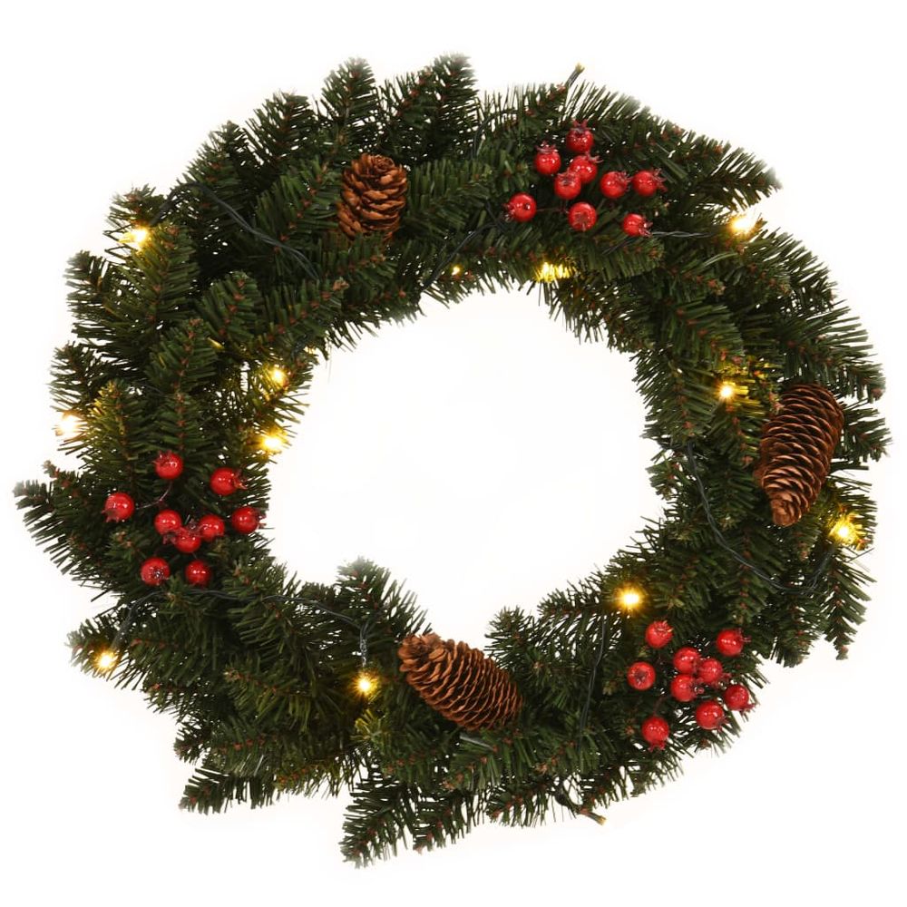 Christmas Wreaths 2 pcs with Decoration Green 45 cm - anydaydirect