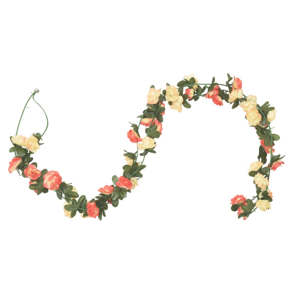 vidaXL Artificial Flower Garlands 6 pcs Rose and Champagne 240 cm - anydaydirect