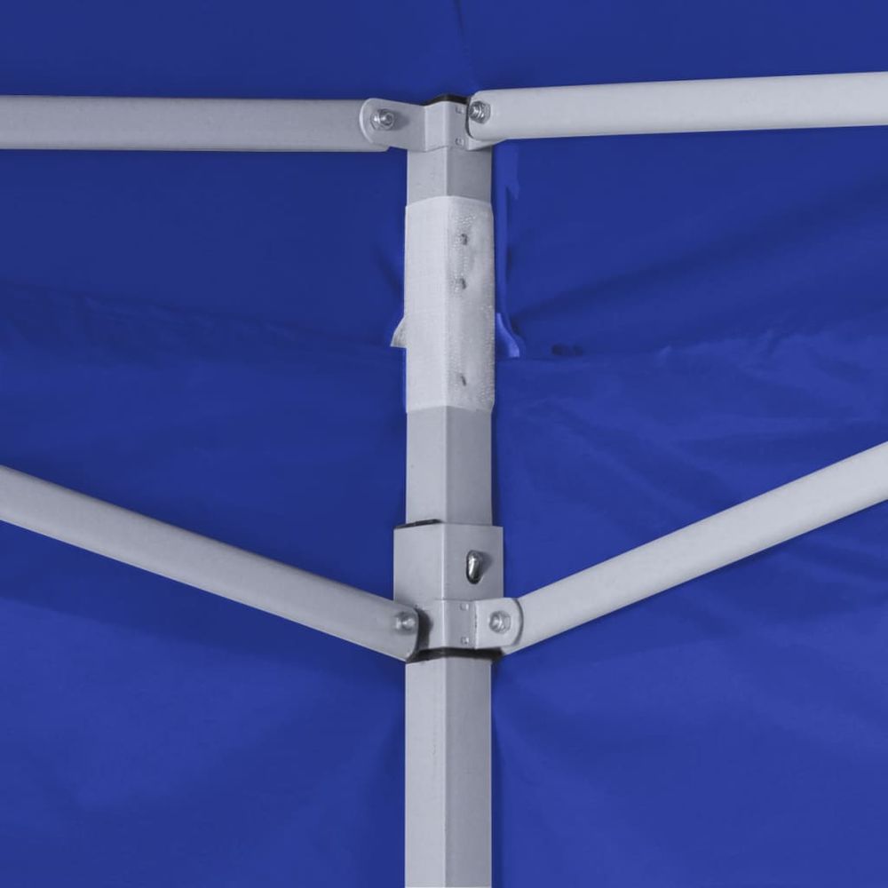 Professional Folding Party Tent with 4 Sidewalls 2x2 m Steel Blue - anydaydirect