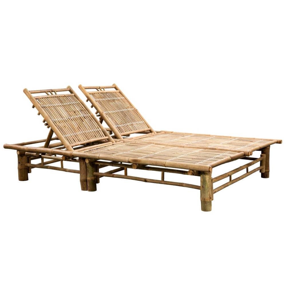 2-Person Sun Lounger Bamboo - anydaydirect