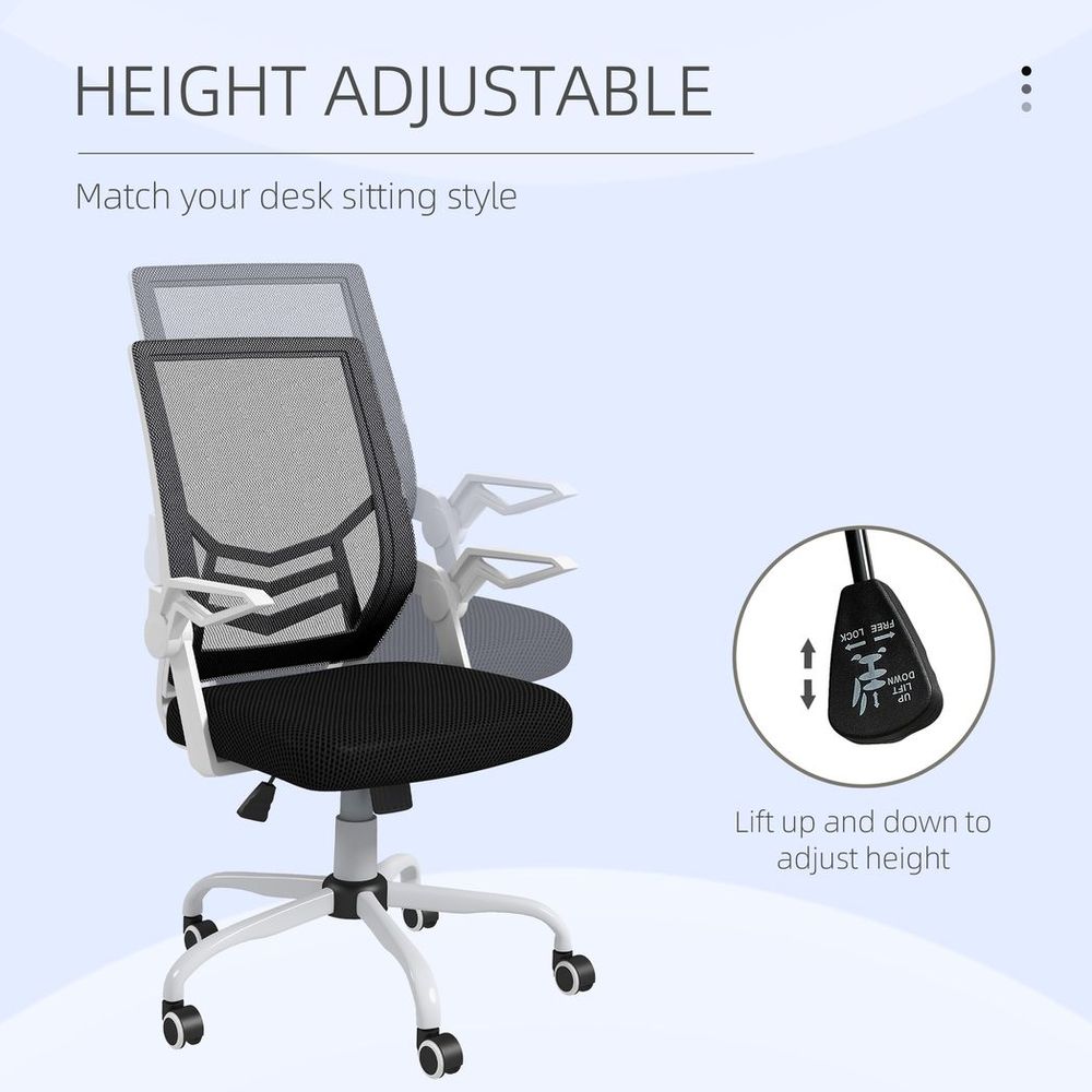 Vinsetto Mesh Swivel Office Chair Task Computer Chair w/ Lumbar Support, Black - anydaydirect
